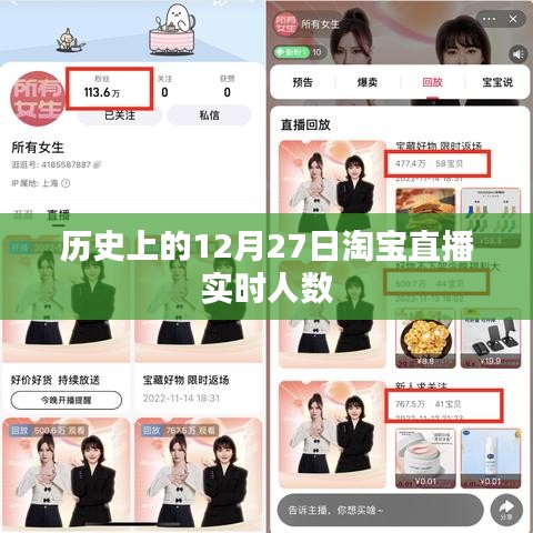 淘宝直播历史实时人数回顾，12月27日盛况回顾