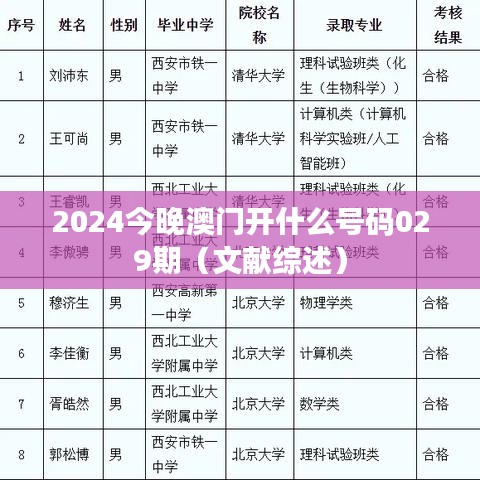 2024今晚澳门开什么号码029期（文献综述）