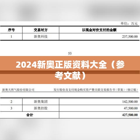 2024新奥正版资料大全（参考文献）