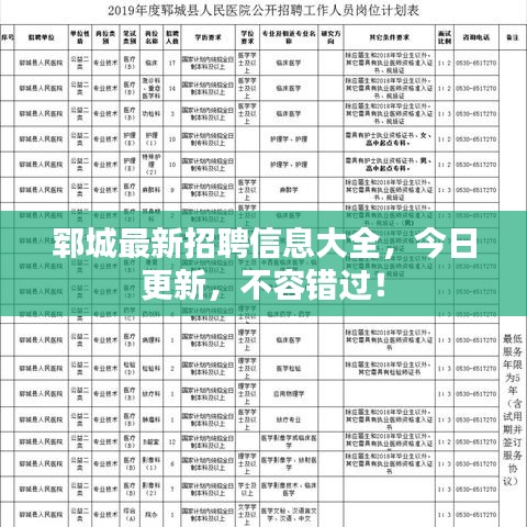 郓城最新招聘信息大全，今日更新，不容错过！