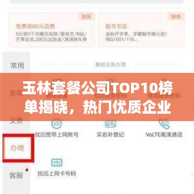 玉林套餐公司TOP10榜单揭晓，热门优质企业排名一览