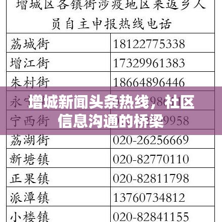 增城新闻头条热线，社区信息沟通的桥梁